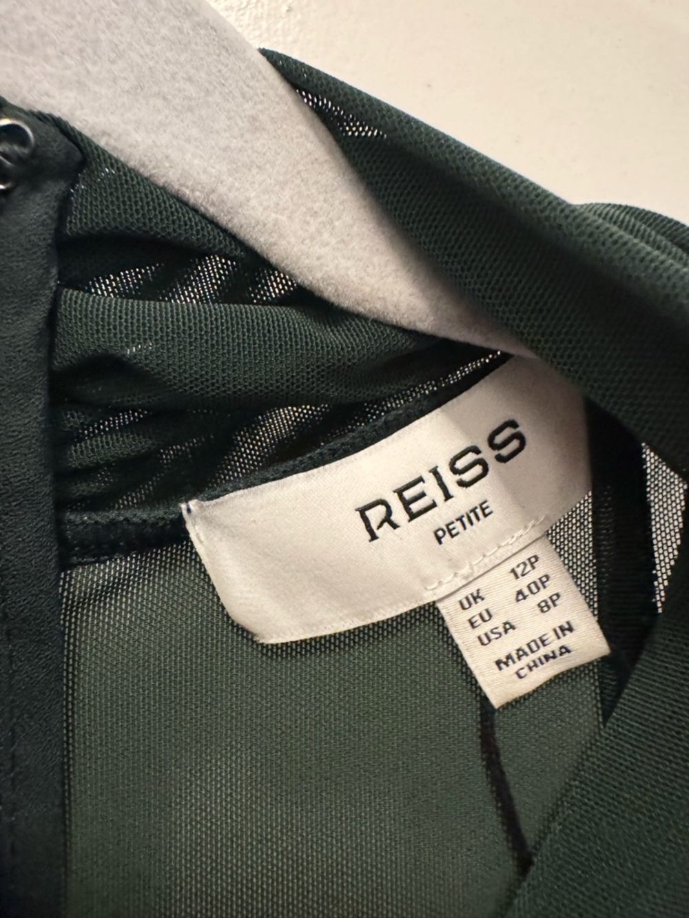 Reiss Dani Long Sleeved Ruched Dress in Dark Green - Picture 12 of 14